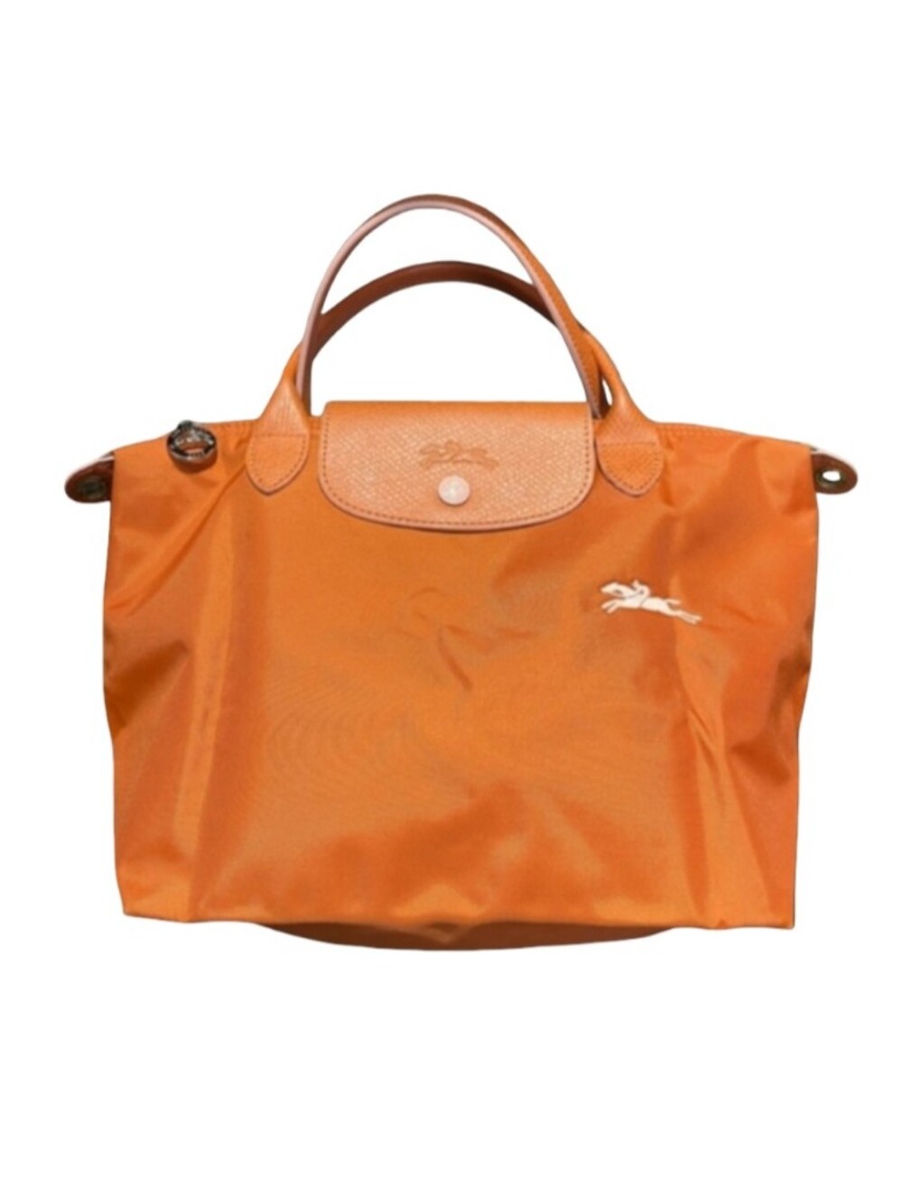 Longchamp Le Pliage Small Tote Travel Top-Handle Nylon Leather  Rust Orange